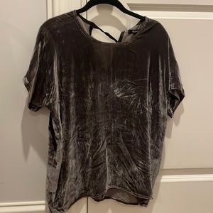 Madewell grey velvet shirt